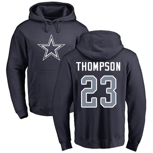 Men Dallas Cowboys Navy Blue Darian Thompson Name and Number Logo #23 Pullover NFL Hoodie Sweatshirts->dallas cowboys->NFL Jersey